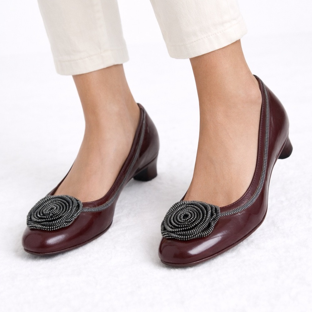 Women’s Marc Jacobs Burgundy Heels with Black Embellishment